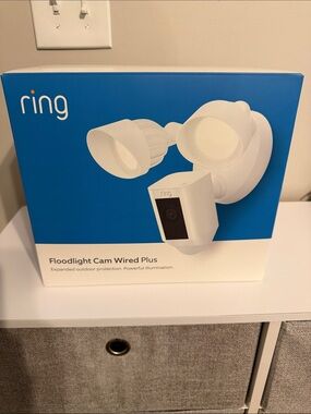 Ring Floodlight Cam Wired Plus - White and Blue Packaging
